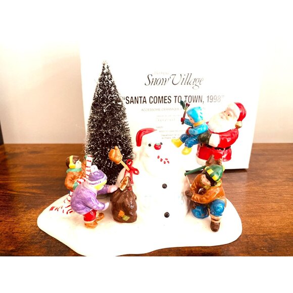 Department 56 Santa Comes To Town 1998 Original Snow Village Kids Snowman - Picture 2 of 7